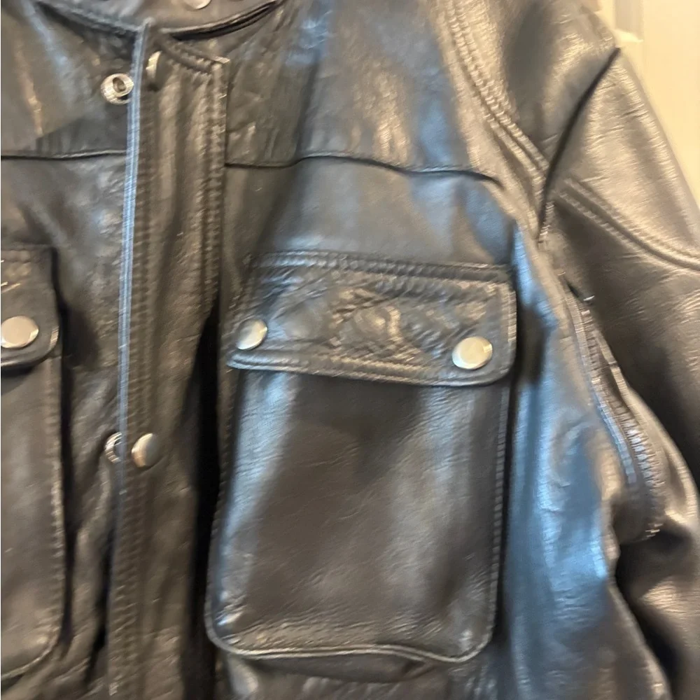 AGV Sport Italian Leather Motorcycle  Black Moto Biker Racer Jacket  XL